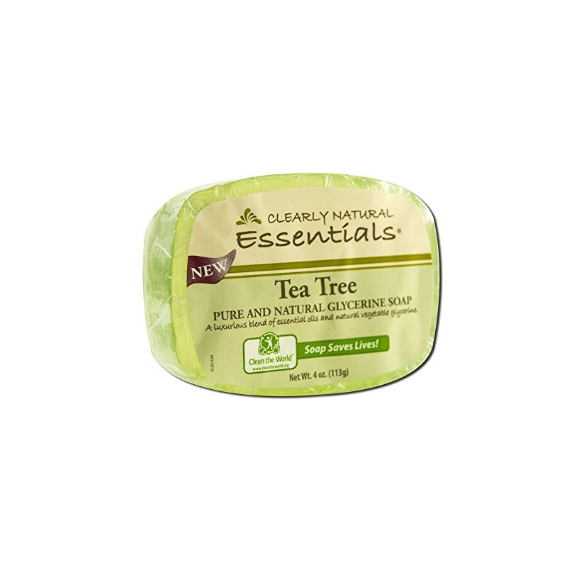 Clearly Natural Essentials Pure Glycerin Soap Bar, Tea Tree, 4