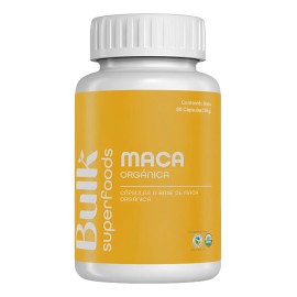 Suplemento Maca Orgánica 60 Cápsulas De 500 Mg 100% Natural Sin Gluten Apto Keto | Bulk Superfoods