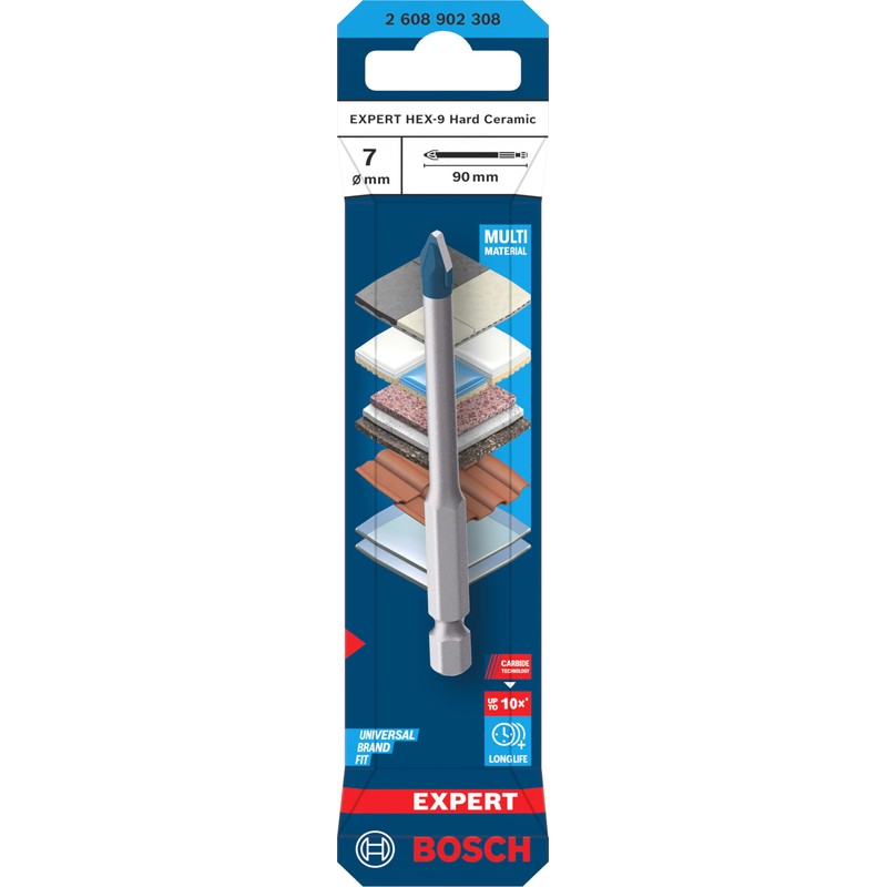 EXPERT HEX-9 Hard Ceramic Drill Bit 7x90mm