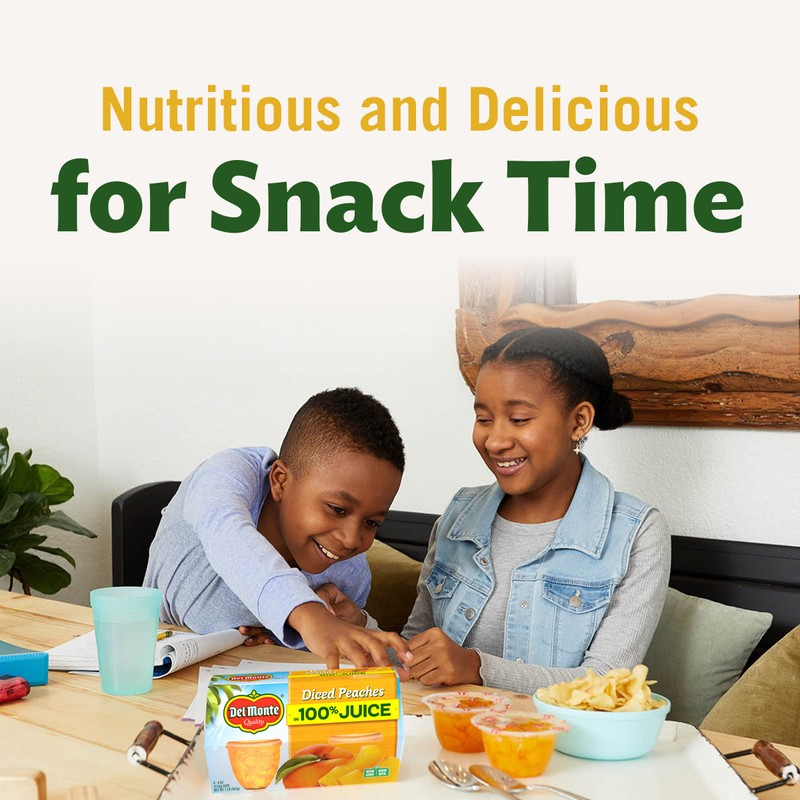 DEL MONTE Diced Peaches FRUIT CUP Snacks in 100% Fruit