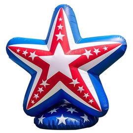 Goodney 6 Ft Independence Day 4th of July Inflatable Outdoor Decorations USA Star LED Blow Up Decor for Lawn Garden