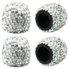 4 Pack Bling Dust Caps, Sparkling White Handmade Crystal Diamond