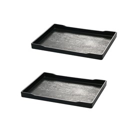12 Inches Melamine Serving Platter,Rectangle Serving Trays for Party, Kitchen Eating Trays Set of 2 for Appetizers, Raw Veggies,Pie, Cupcakes, Taco, Cheese(Black)