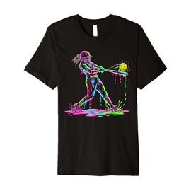 Softball Player Ice Cream Softball Drip Premium T-Shirt