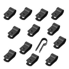 100 Pieces 1/4 Inch (6.4mm) Nylon R-Type Cable Clips Wire Clamp R-Type Cable Clamp R-Shaped Cord Organizer Clips Nylon Wire Cord Clip Fixer for 1/4 Inch Outer Diameter Wire or Tube, Black