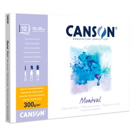 Canson 807-317 Monbal Watercolor Paper Pad, 7.1 x 9.8 inches (180 x 250 mm), Medium 10.6 oz (300 g/m2)