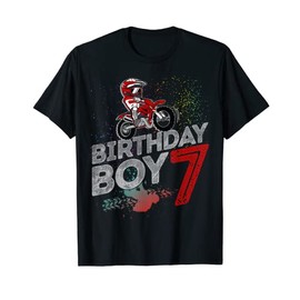 Dirt Bike Rider 7 Years Old Motocross 7th Birthday Boy Kids T-Shirt