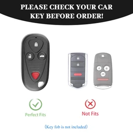 OFF WE GO for Acura Key Fob Cover, Soft TPU Protection Key Fob Case Compatible with Acura CL EL RL TL TSX RSX Smart Car Key Accessories (Silver White)