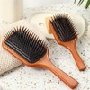 Small Hypoallergenic Wooden Paddle Brush for Wet Hair Detangling, Scalp Care, and Massage M10719