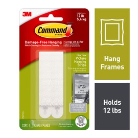 Command Narrow Picture Hanging Strips (17207) – 1 pack of 4 pairs package may vary