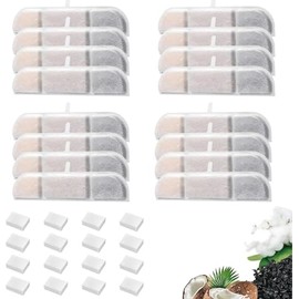 16 Pack Replacement Filters Compatible with DownyPaws Wireless Cat Water Fountain 84oz/2.5L