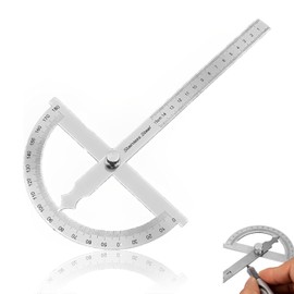 Nevoluxer Stainless Steel Protractor (0-180°) - Precision Angle Gauge with Locking Screw & Ruler Scale, Graduator for Carpenter, School, DIY, Painting & Drawing (150mm)