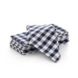 GAMUSI Vichy Check Fabric Napkins – Pack of 6 Units Resistant Cotton for Hospitality 45 x 45 cm, Blue