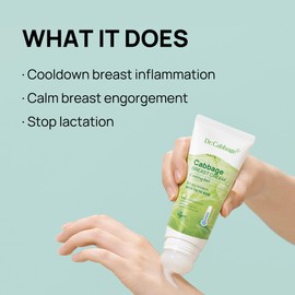 Dr.Cabbage+ Cabbage Breast Cream 3.38 Oz with Special Cooling Ball applicator | For Engorgement, Mastitis, Stop Lactation | Trusted by Korea Mother, Breastfeeding Essencial