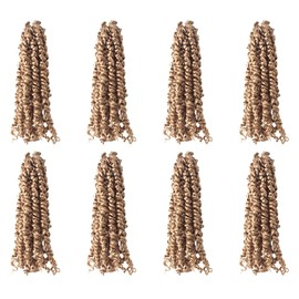The BOHOBABE Pre-twisted Passion Twist Crochet Hair 8 Inch Short Pre-looped Crochet Passion Twist Braiding Hair 8 Packs (27#)