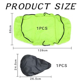 1 Bicycle Pannier Bag Rain Cover And 1 Rainproof Seat Cushion Cover, Outdoor Cycling Equipment, Bicycle Dust Cover, Bicycle Protective Cover, Bicycle Accessories