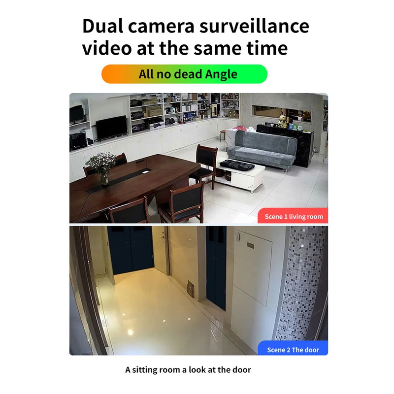Indoor Security Camera 2160x1920 Dual Lens 2 Way Talk Night
