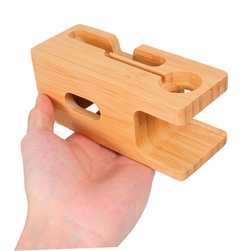 TEHAUX Bamboo Wood Charging Station Desk Organizer Cell Phone Docking
