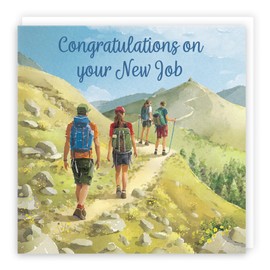 Hunts England - Walking Fun New Job Congratulations Card - Milo's Gallery - Walkers Congratulations Card - Congratulations New Job Card For Hiking Fans - For Men, Women