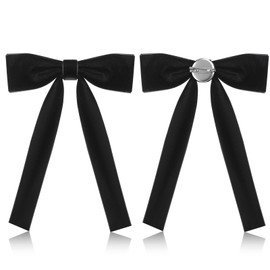 Geyoga 2 Pack Western Bow Ties for Men Colonel Tie Black Ladies Bowtie Clip for Uniform Party
