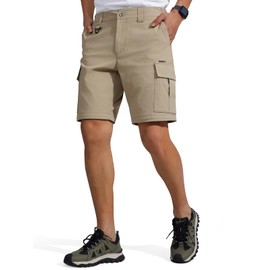 FREE SOLDIER Mens Hiking Pants Convertible Waterproof Lightweight Quick Dry Zip Off Cargo Pants(Mud34W x 32L)