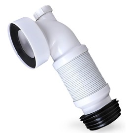 Toilet Pan Connector 90 Degree, Universal Waste Pipe Connector Flexible Plumbing Fittings Adjustable for All Standard Toilets