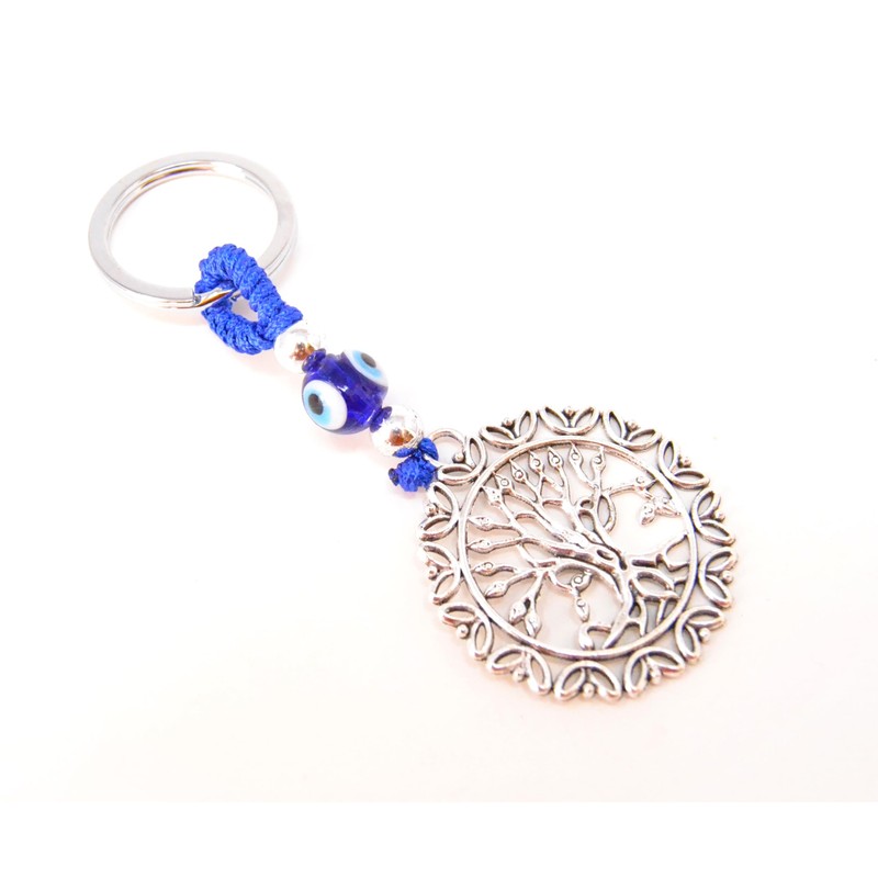 z1 Silver Keyring Meaning Tree of Life The Evil Eye
