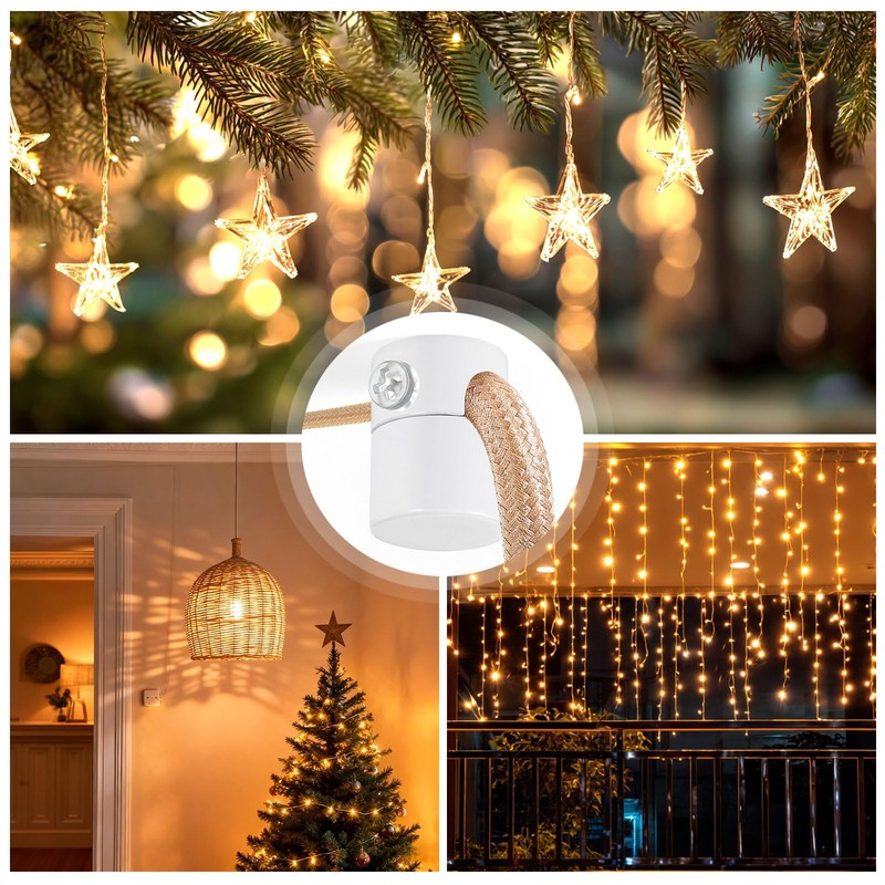 Adcssynd 3 Pack Upgrade Ceiling Hooks for Hanging Lights, White