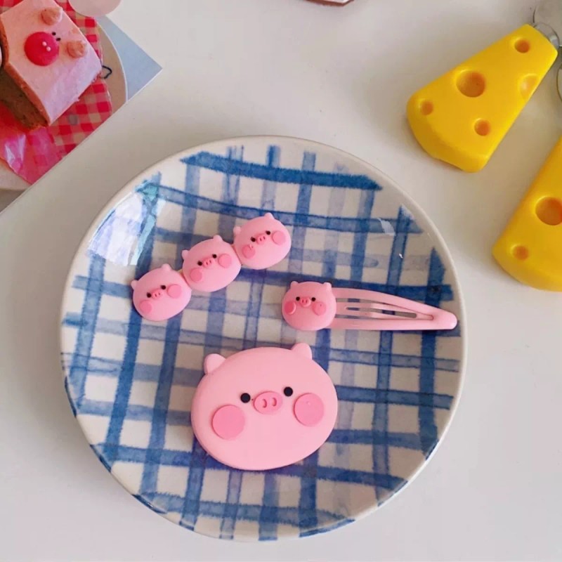 Miry Pink Cerdito Pinza Pelo Pig Set De 3 Cabello