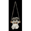Dog Figurine Schnauzer Puppy Hanging Swing in a Swing Animal