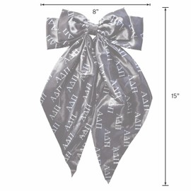 Sorority Shop Sigma Delta Tau Hair Bow, Large Polyester Greek Letters Hair Bow with Metal Clip, Sigma Delta Tau Sorority Accessory