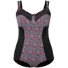 Ulla Popken Ladies Plus Size Plus Size Shaping Bodysuit Houndstooth
