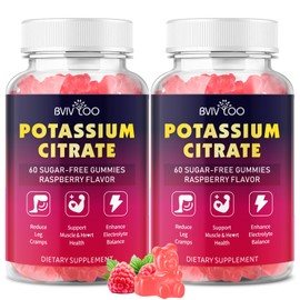 Potassium Citrate Gummies for Adults, Sugar-Free Potassium Gummies 1000mg Support Leg Cramps & Electrolyte Balance High Potency Potassium Supplement Gummies 120 Count