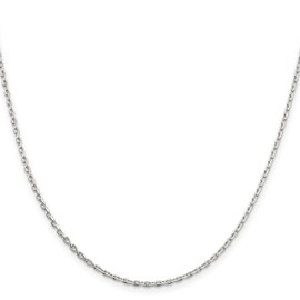 IceCarats 925 Sterling Silver 2mm Oval Cable Chain Necklace 22 inch