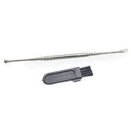 TiTo Titanium Ear Spoon with Two Ends. Titanium Earwax Remove Spoon with The polishing Surface. Never Rust. One Clean Brush Inside. (Style C)