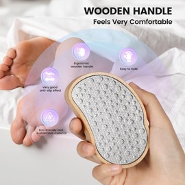BEZOX Foot File and Callus Remover (New Upgrade) - Foot Rasp, Pedicure Tool for Dead Skin Removal, Foot Scraper, Surgical Stainless Steel File and Comfortable Wooden Handle