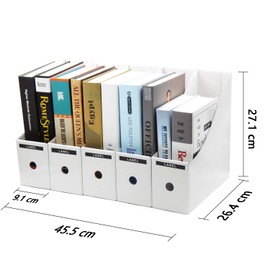 TOSSOW File Box, a4, Paper, File Stand, Storage Box, File Assembly, Set of 5, Home Office Supplies, White