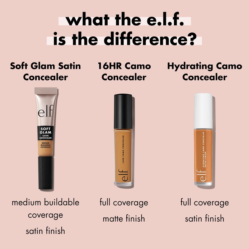 e.l.f. Soft Glam Satin Concealer, Medium Coverage For Blemishes &
