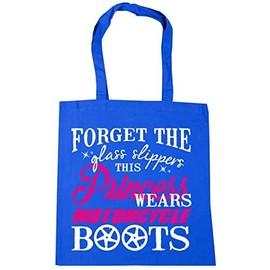 Hippowarehouse Forget the Glass Slippers This Princess Wears Motorcycle Boots Tote Shopping Gym Beach Bag 42cm x38cm, 10 litres
