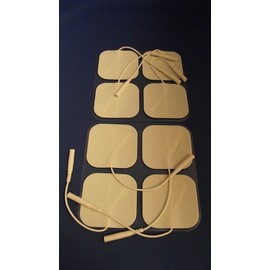 8 Replacement Electrtode Pads for Massagers / Tens Units 2x2Inch White Cloth