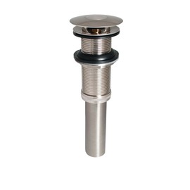 Keeney K820-76BN Universal Push Button Bathroom Sink Drain Without Overflow - Brushed Nickel