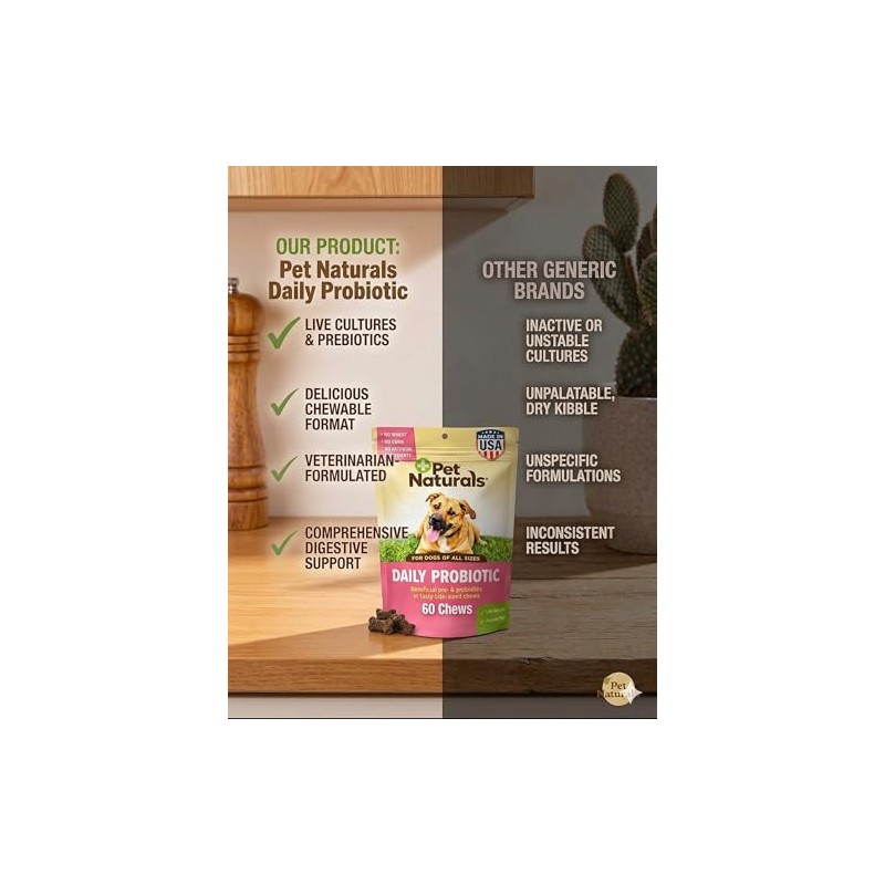 Pet Naturals Suplementos Naturales Daily Probiotics para Perros