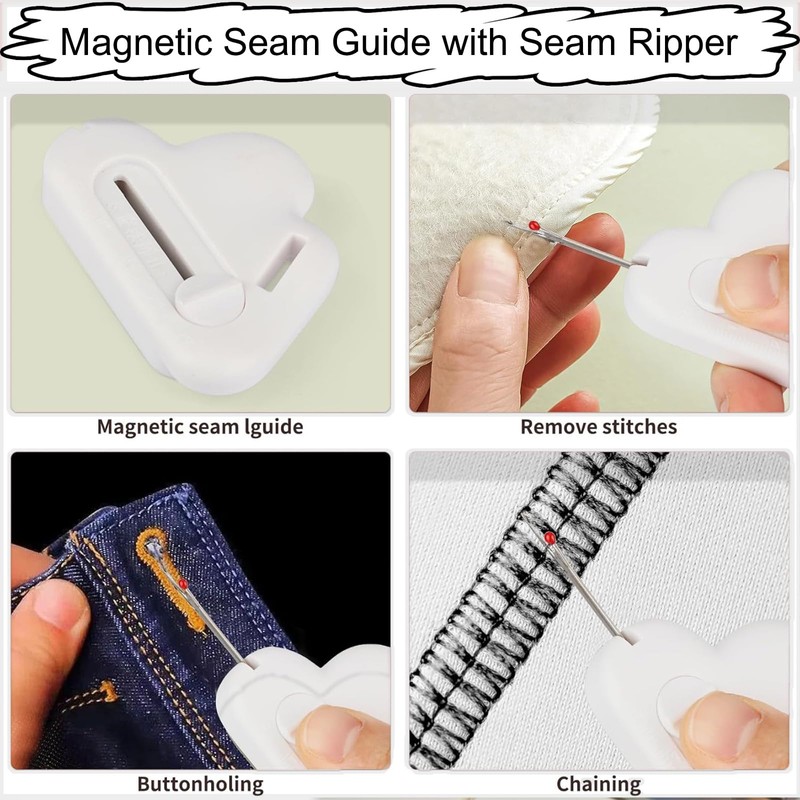 3pc Magnetic Seam Guide & Seam Ripper - Multipurpose Polygonal