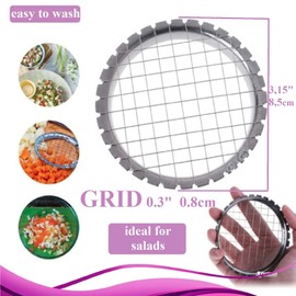 DUOshop 2 cortadores de huevos duros para ensaladas de frutas, cortador de patatas, cortador de huevos, cortador de huevos duros, cortador de frutas – 2 rejillas de 0.3 pulgadas