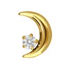 PIERCINGLINE Titanium Attachment with Push Pin Moon and Crystal without