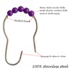 Shower Curtain Rings Hooks Decorative Acrylic Roller Balls Stainless Steel