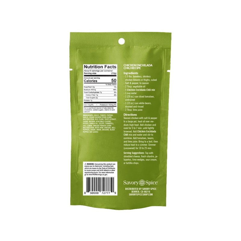 Savory Spice Chicken Enchilada Chili 3-Count Spice & Easy Meal