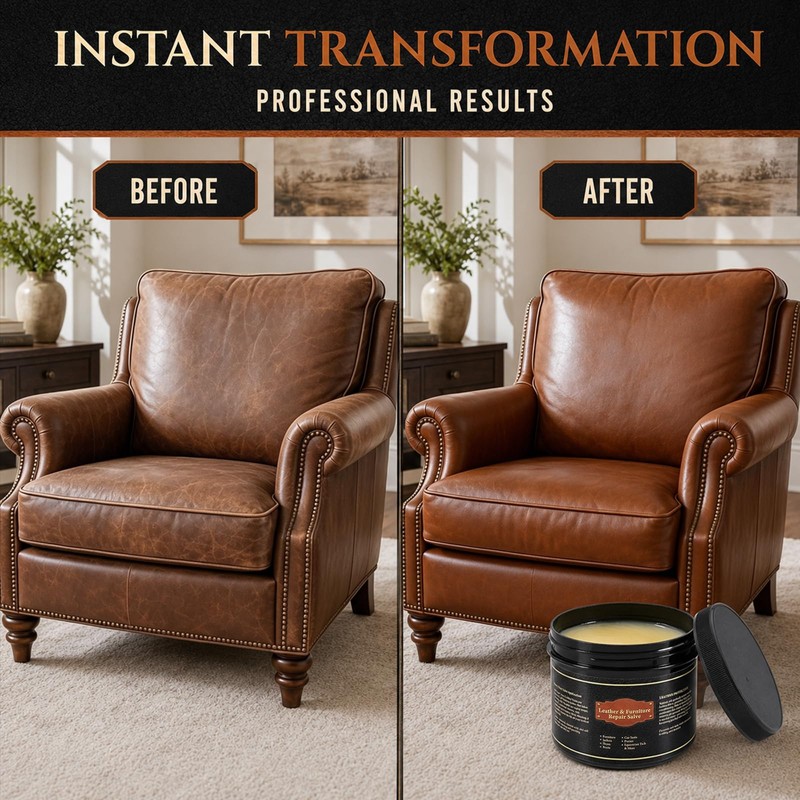 Leather Conditioner and Cleaner Balm for Couches, Car Seats, Boots