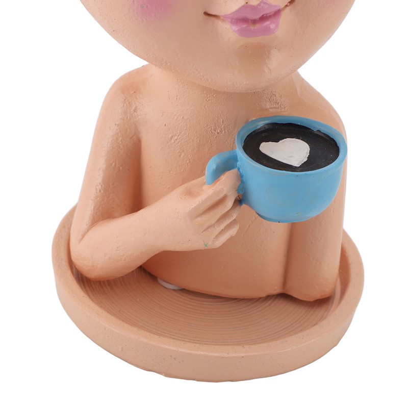 Resin Face Plant Pot Creative Cute Small Drinking Coffee Succulent