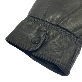 Women's Leather Gloves, Extra Soft and Warm Ladies Waterproof Gloves (TouchScreen Black, S-M)
